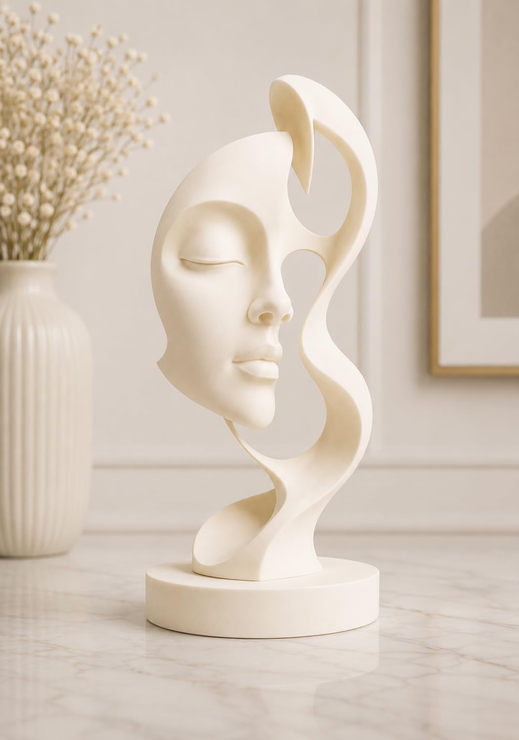Abstract Marble Face Sculpture