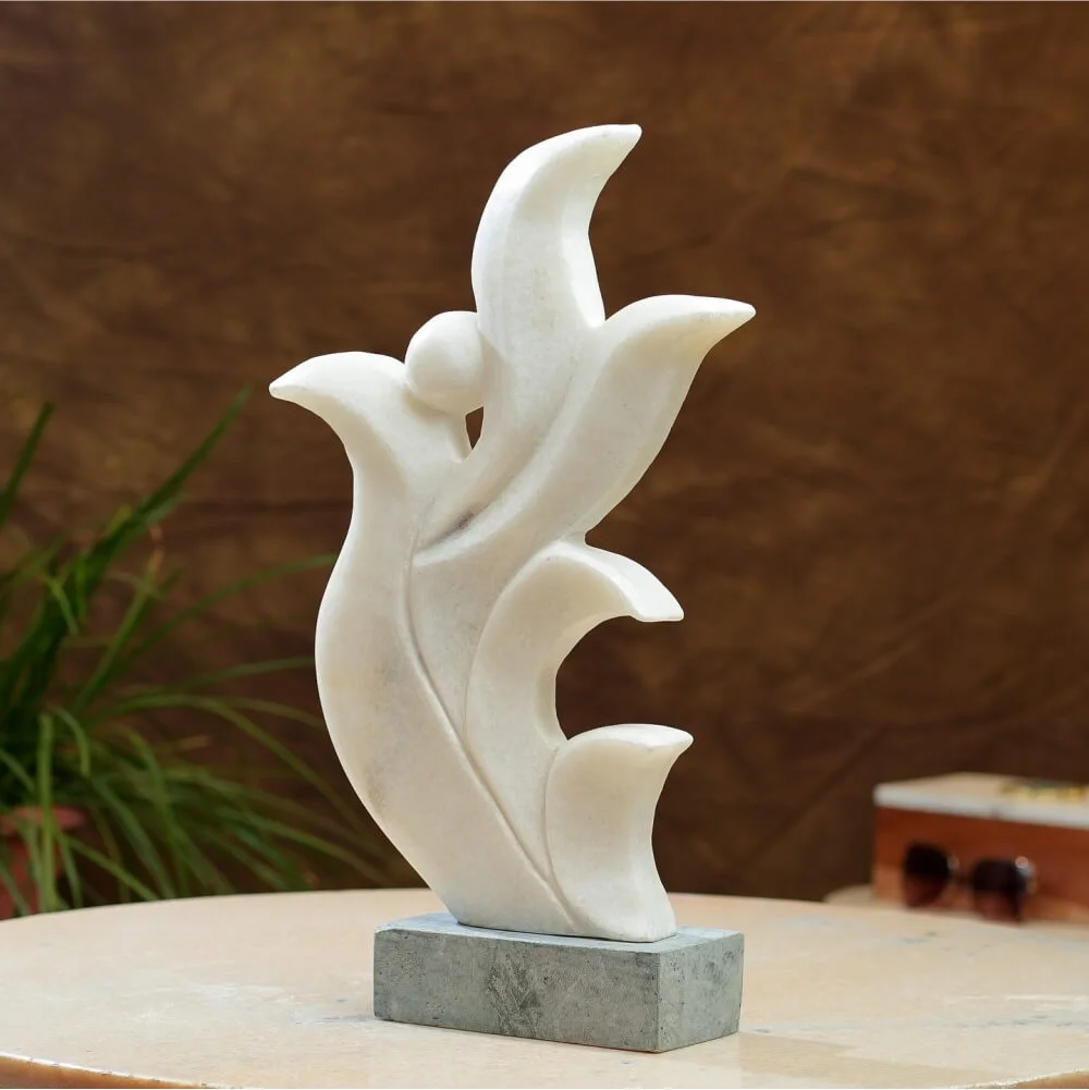 Marble Leaf Sculpture