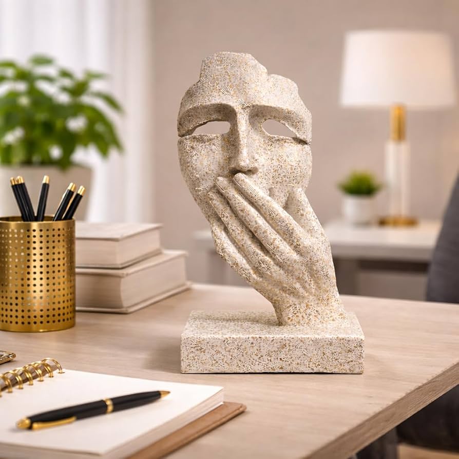 Marble Abstract Face Sculpture